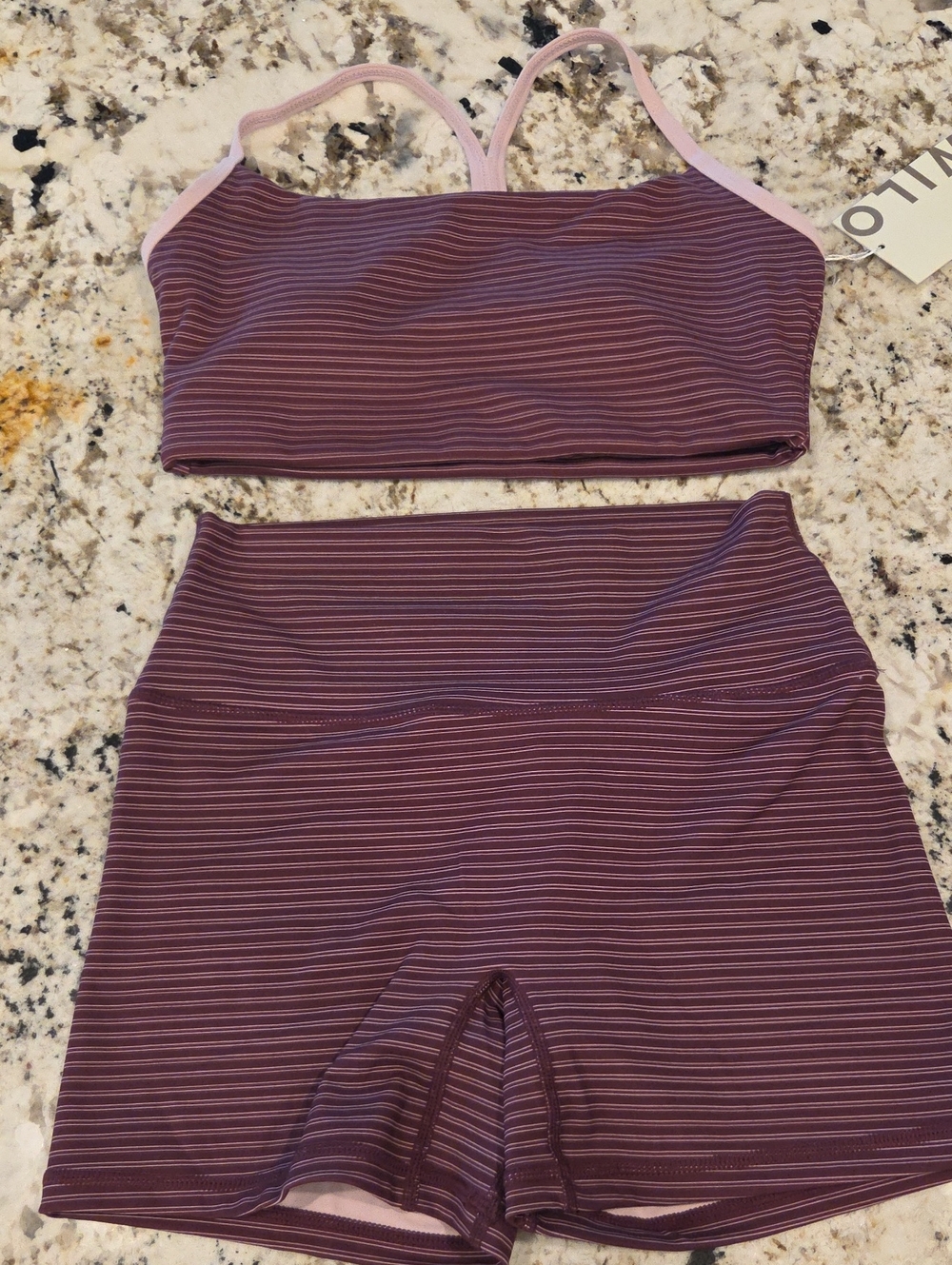 Women’s Two-Piece Purple Striped Active Set